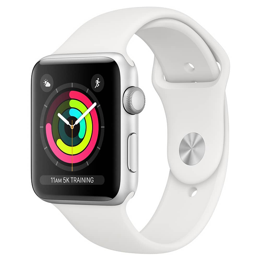 Apple Watch Series 3 GPS 42mm Silver Aluminium Case With White Sports Band