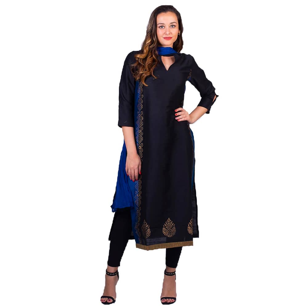 IMARA Black & Blue Kurta Set Size M