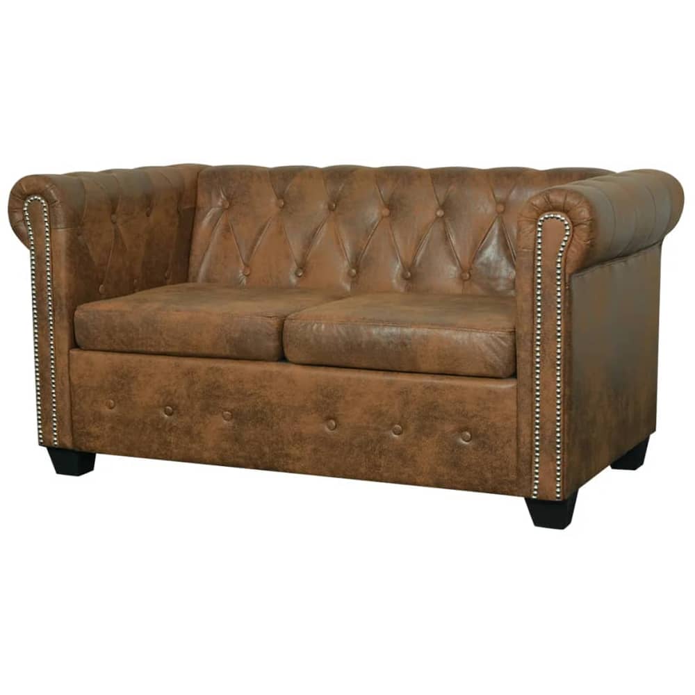 Vidaxl Chesterfield Sofa 2-seater Artificial Leather Brown Vidaxl Chesterfield Sofa 2-seater Artificial Leather Brown