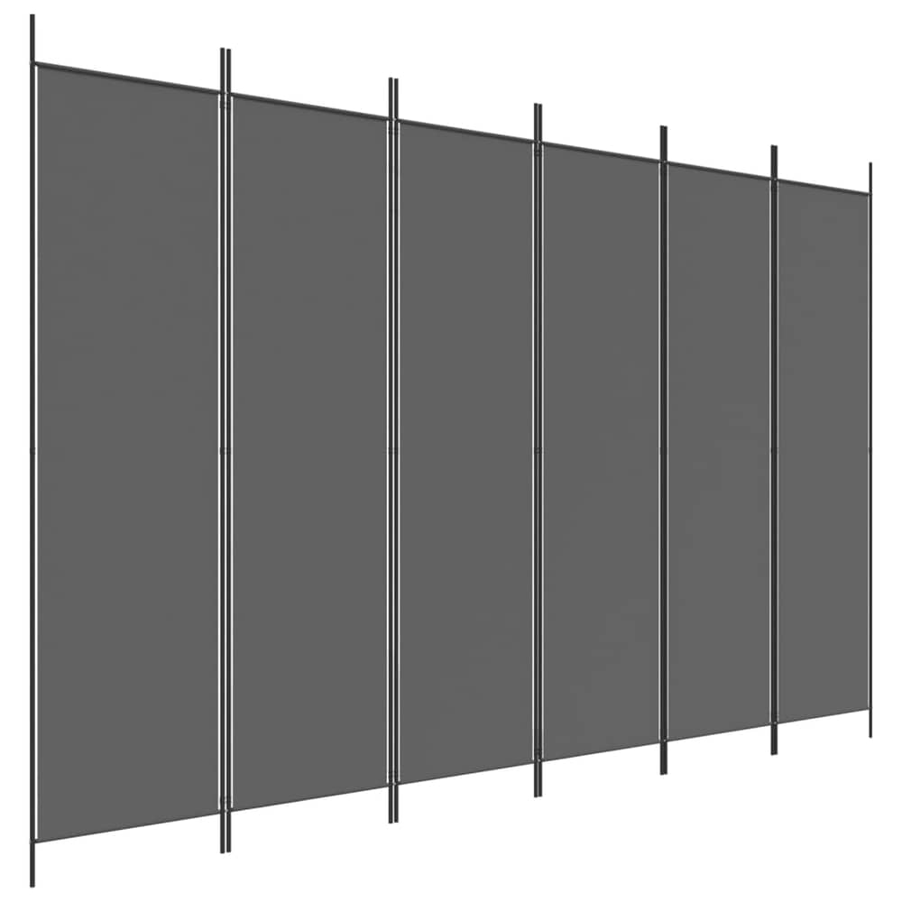 vidaXL 6-Panel Room Divider Anthracite 300x200 cm Fabric vidaXL 6-Panel Room Divider Anthracite 300x200 cm Fabric