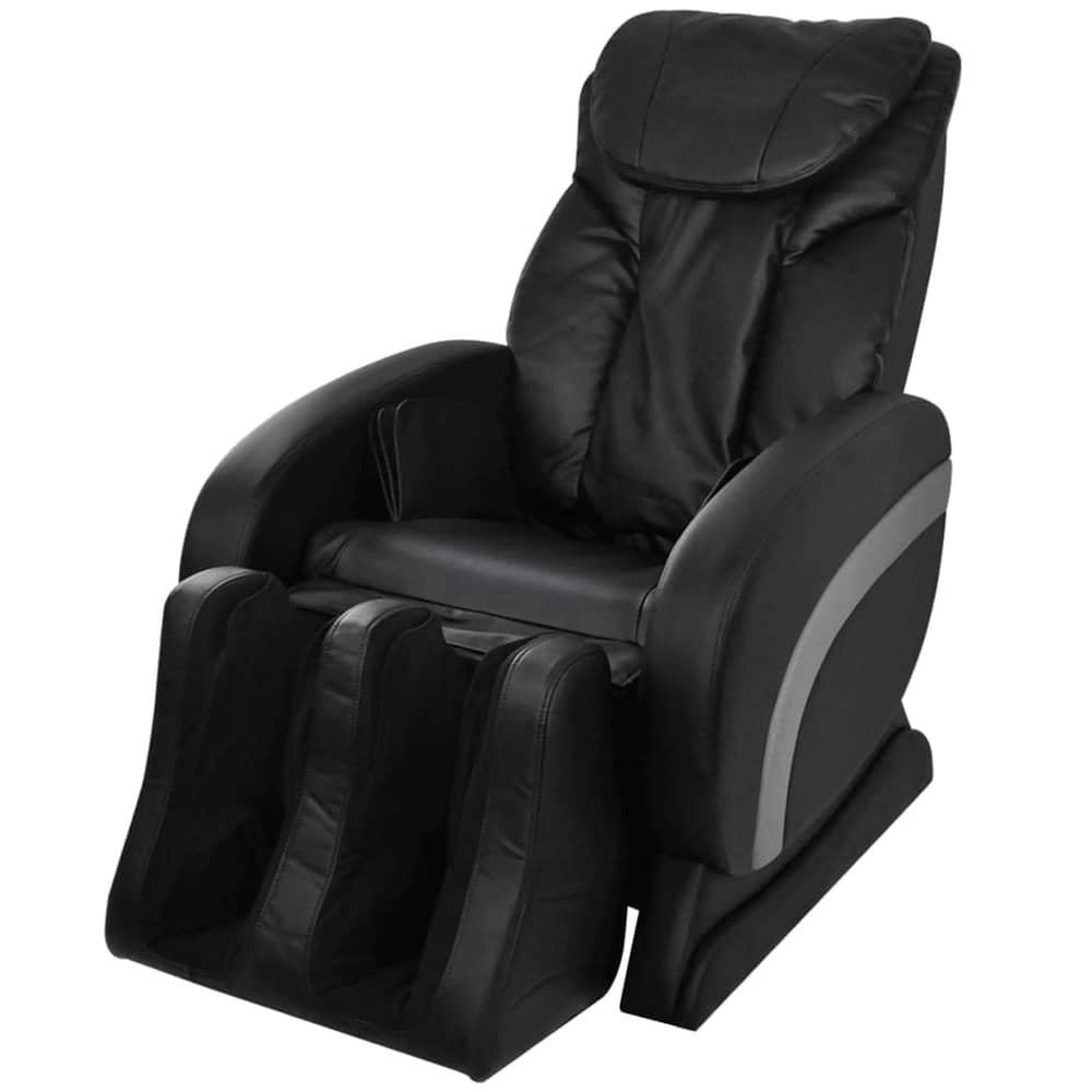 vidaXL Massage Chair Black Faux Leather vidaXL Massage Chair Black Faux Leather