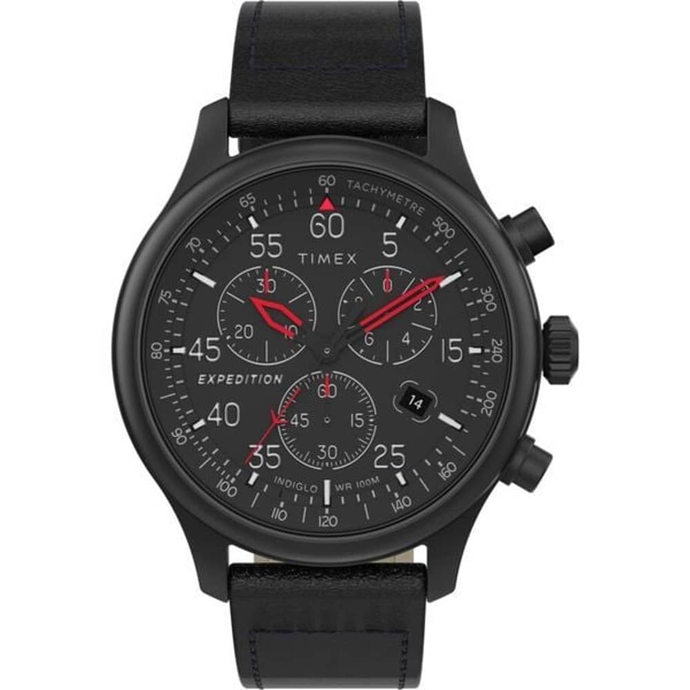 TIMEX Expedition Black Leather Analog Men Watch TW2T73000