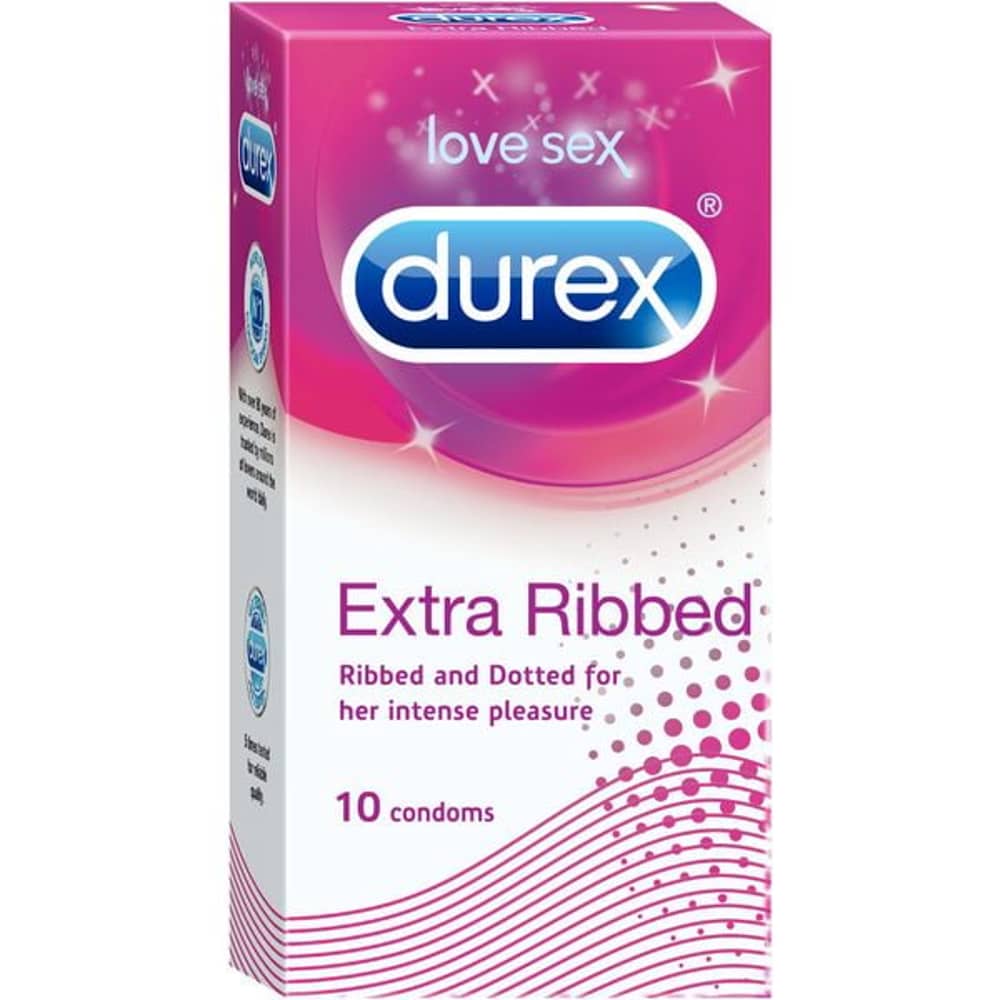 Durex Durex Extra Ribbed Condoms 10 pcs Durex Durex Extra Ribbed Condoms 10 pcs
