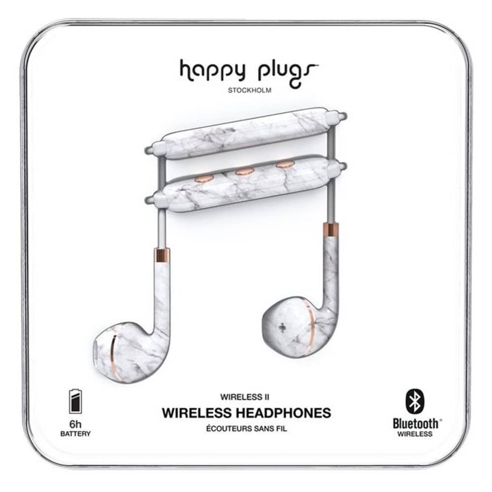 Happy Plugs Wireless II Bluetooth Headphone - White Marble Happy Plugs Wireless II Bluetooth Headphone - White Marble