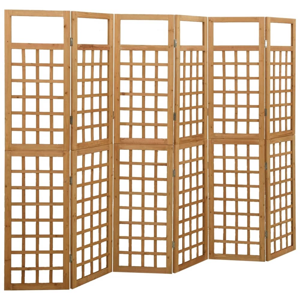 Vidaxl 6-panel Room Divider/trellis Solid Fir Wood 242.5x180 Cm Vidaxl 6-panel Room Divider/trellis Solid Fir Wood 242.5x180 Cm