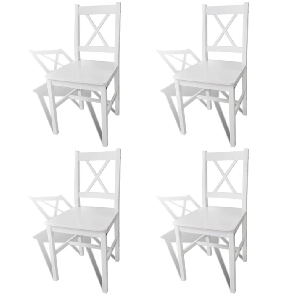 vidaXL Dining Chairs 4 pcs White Pinewood vidaXL Dining Chairs 4 pcs White Pinewood