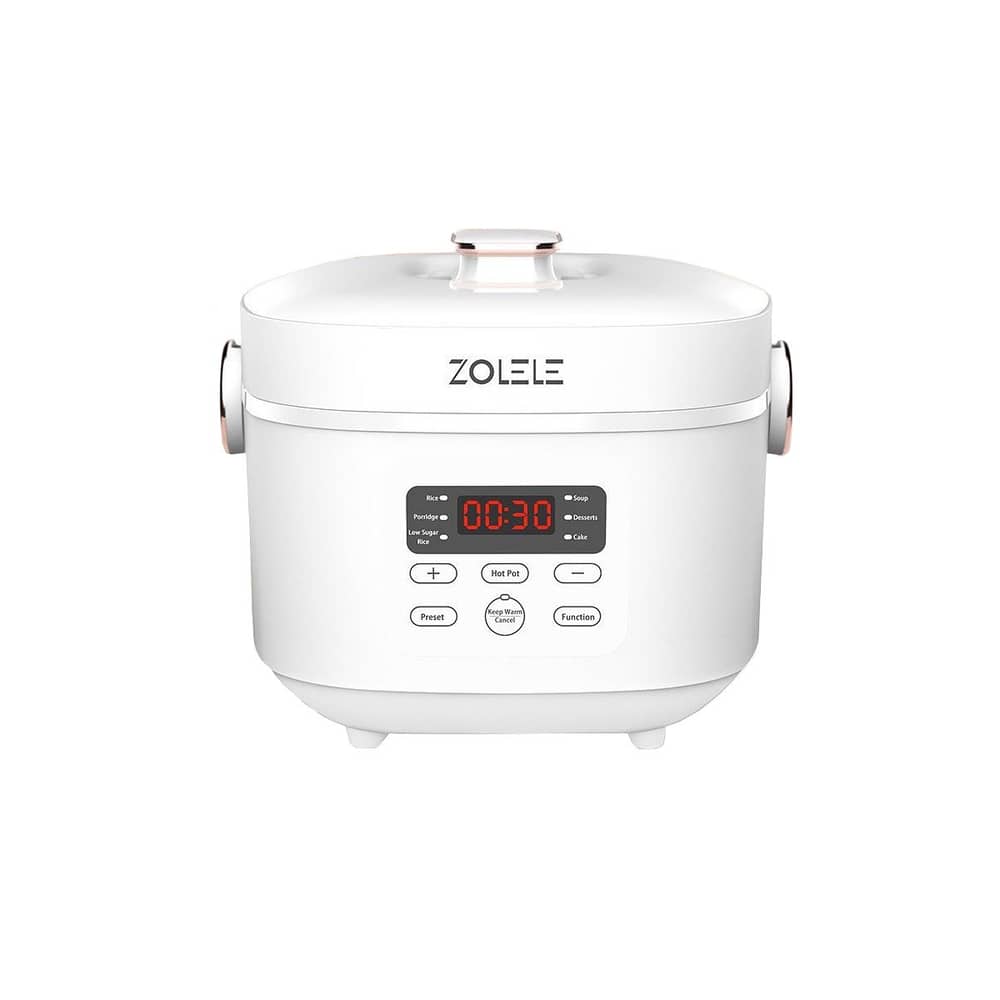 ZOLELE ZB500 Multifunctional Electric Rice Cooker With 3l Capacity Smart Low Sugar Rice Cooker Micro-computer Button Double Inner Pot 700w - White