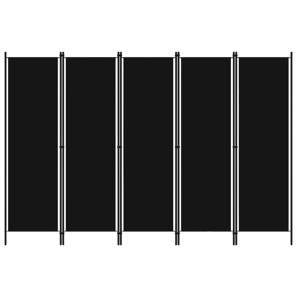 Vidaxl 5-panel Room Divider Black 250x180 Cm Vidaxl 5-panel Room Divider Black 250x180 Cm