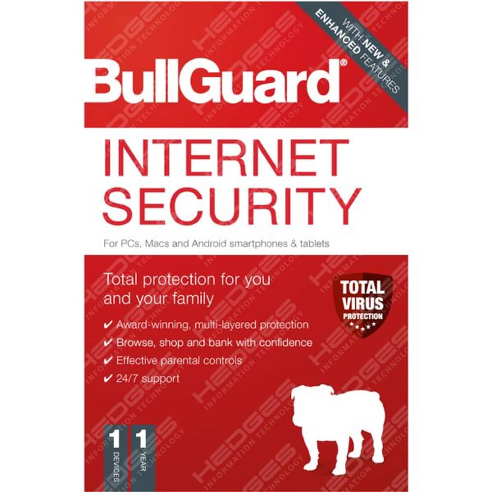 Bullguard Antivirus Internet Security 2021 Retail Edition, Single User license, 1 Year, PC/Mac/Android smartphones