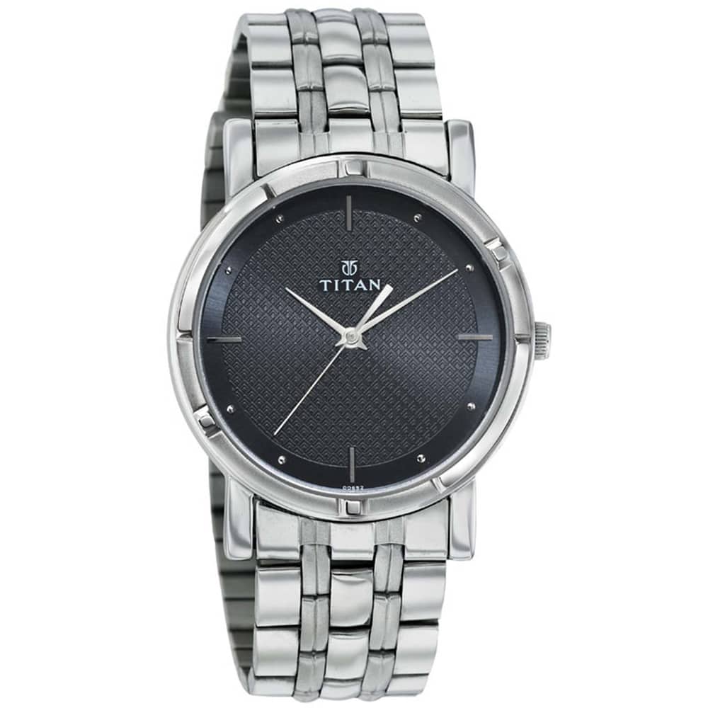 Titan, 1639SM02, Mens Watch Karishma Collection Analog, Black Dial Silver Stainless Band Titan, 1639SM02, Mens Watch Karishma Collection Analog, Black Dial Silver Stainless Band
