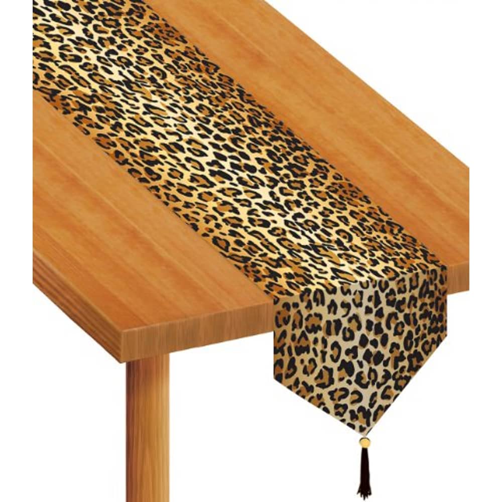 Beistle Printed Leopard Print Table Runner, 11-Inch By 6-Feet