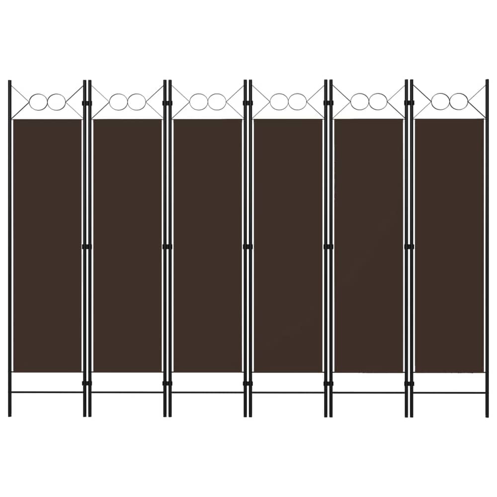 Vidaxl 6-panel Room Divider Brown 240x180 Cm