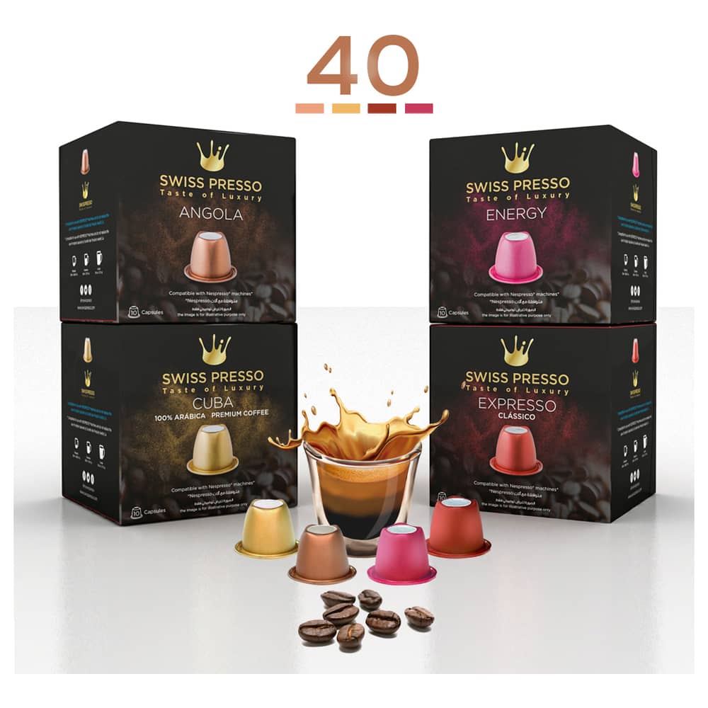 Nespresso Compatible Espresso Coffee Capsules 40 Different Flavors