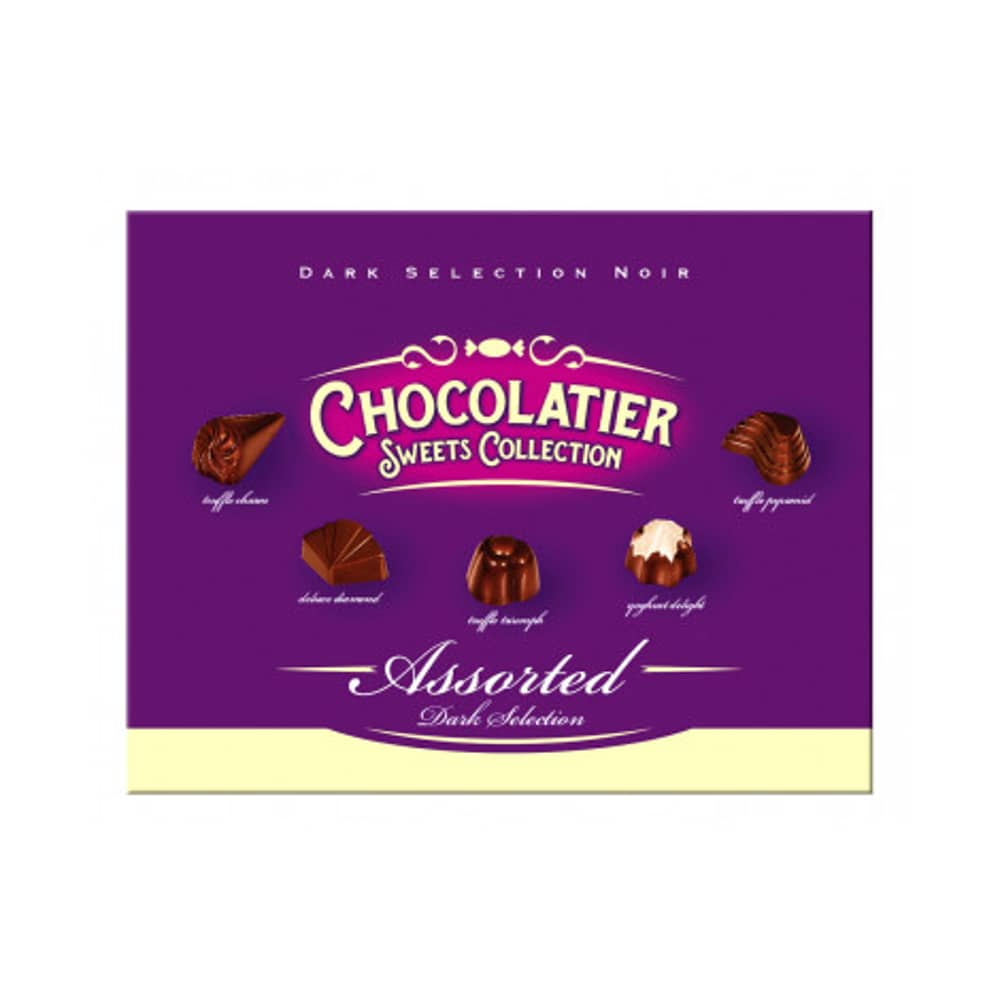 Millennium Chocolatier Sweets Collection - Assorted Dark Selection of Truffle Charm, Deluxe Diamond, Truffle Triumph, Yoghurt Delight, Truffle Pyramid in GiftPack, 250 Gr