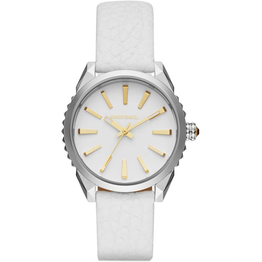 Diesel DZ5501 Nuki White Dial Leatherl Ladies Watch Diesel DZ5501 Nuki White Dial Leatherl Ladies Watch