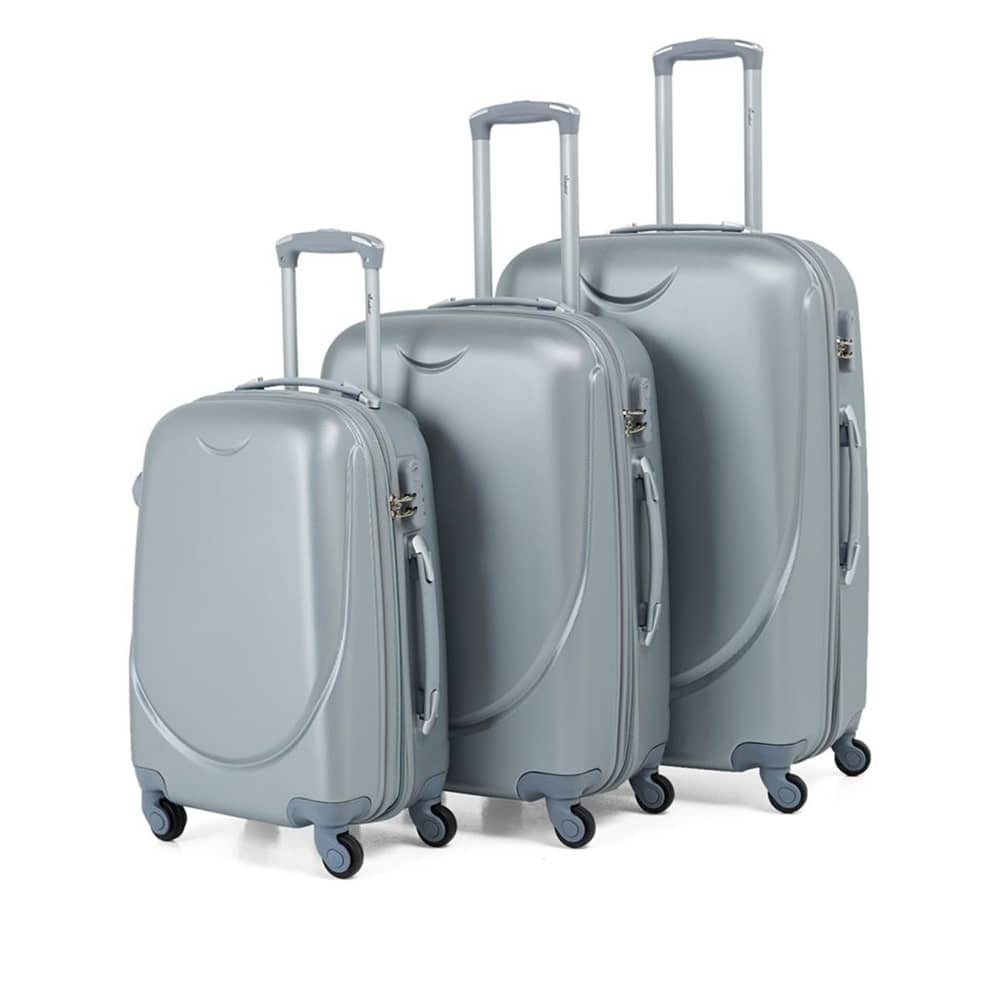 Senator 3pcs Hard Casing Trolley Luggage Set Silver