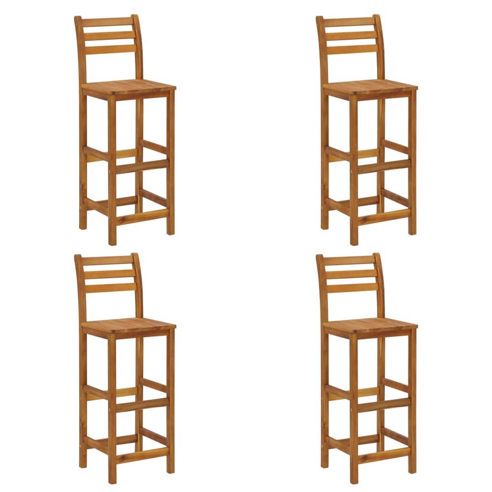 Vidaxl Bar Stools 4 Pcs Solid Acacia Wood Vidaxl Bar Stools 4 Pcs Solid Acacia Wood