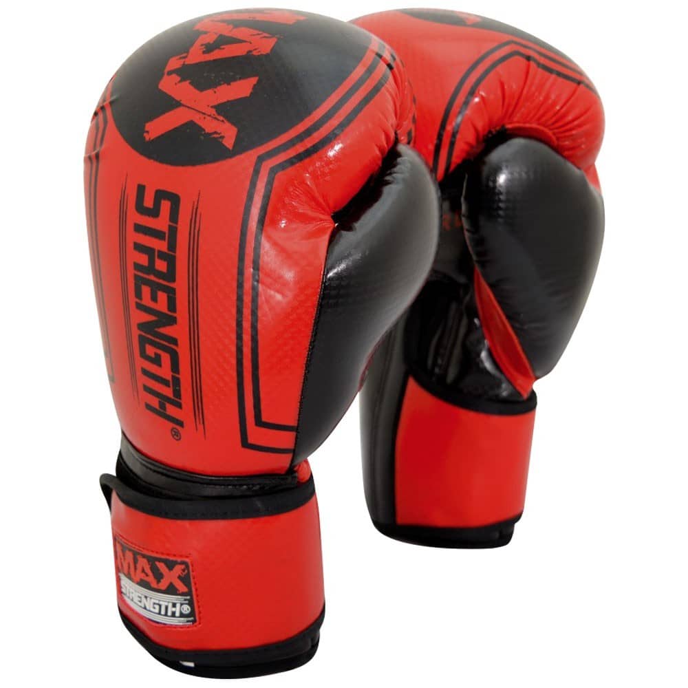 Max Strength Boxing Gloves Muay Thai Red/Black 10oz