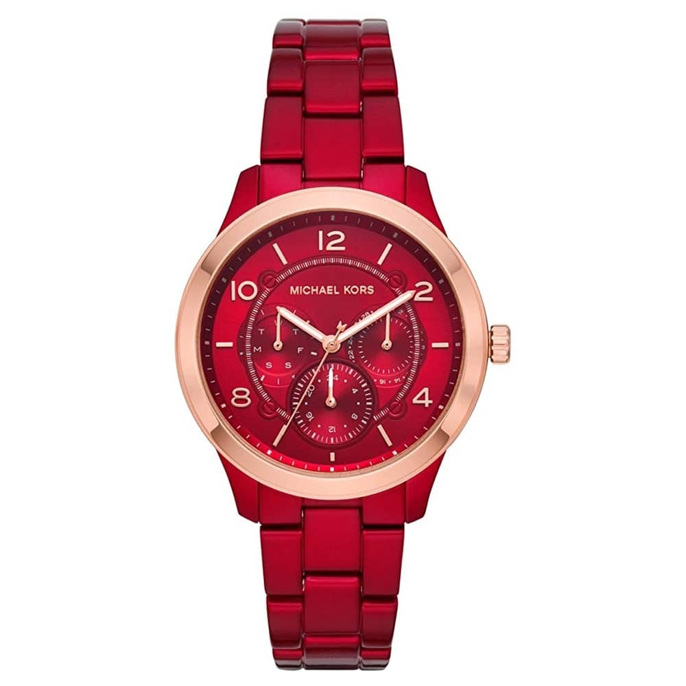 Michael Kors Runway Red Dial Ladies Watch Michael Kors Runway Red Dial Ladies Watch