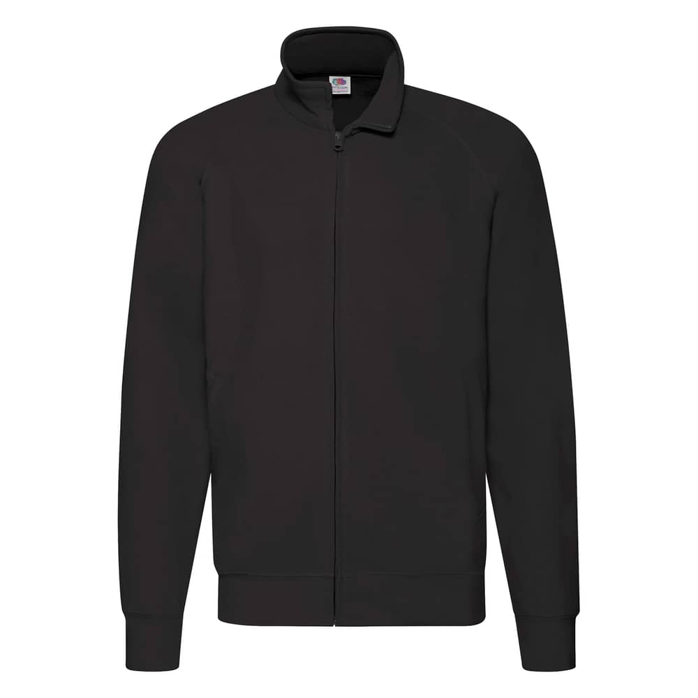 Fruit Of The Loom Lightweight Sweat Jacket Black Large