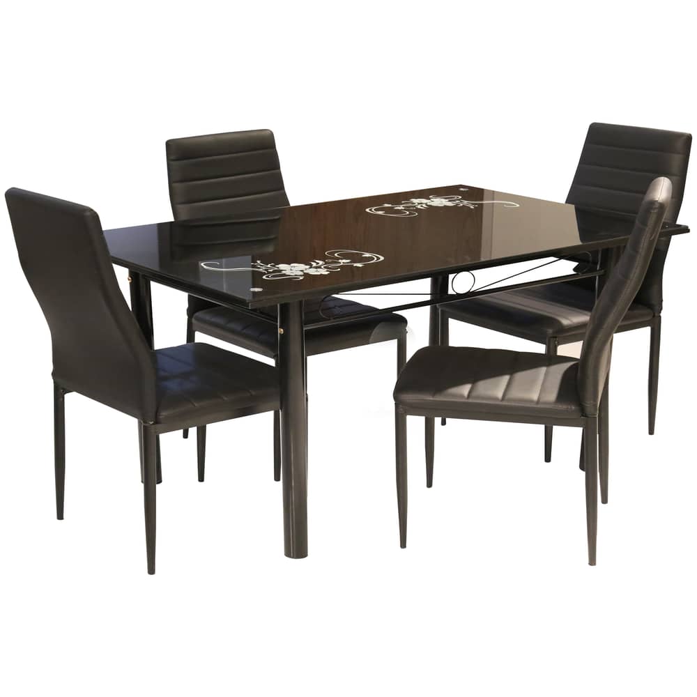 Home Style Floria 4-Seater Dining Set - Black Home Style Floria 4-Seater Dining Set - Black
