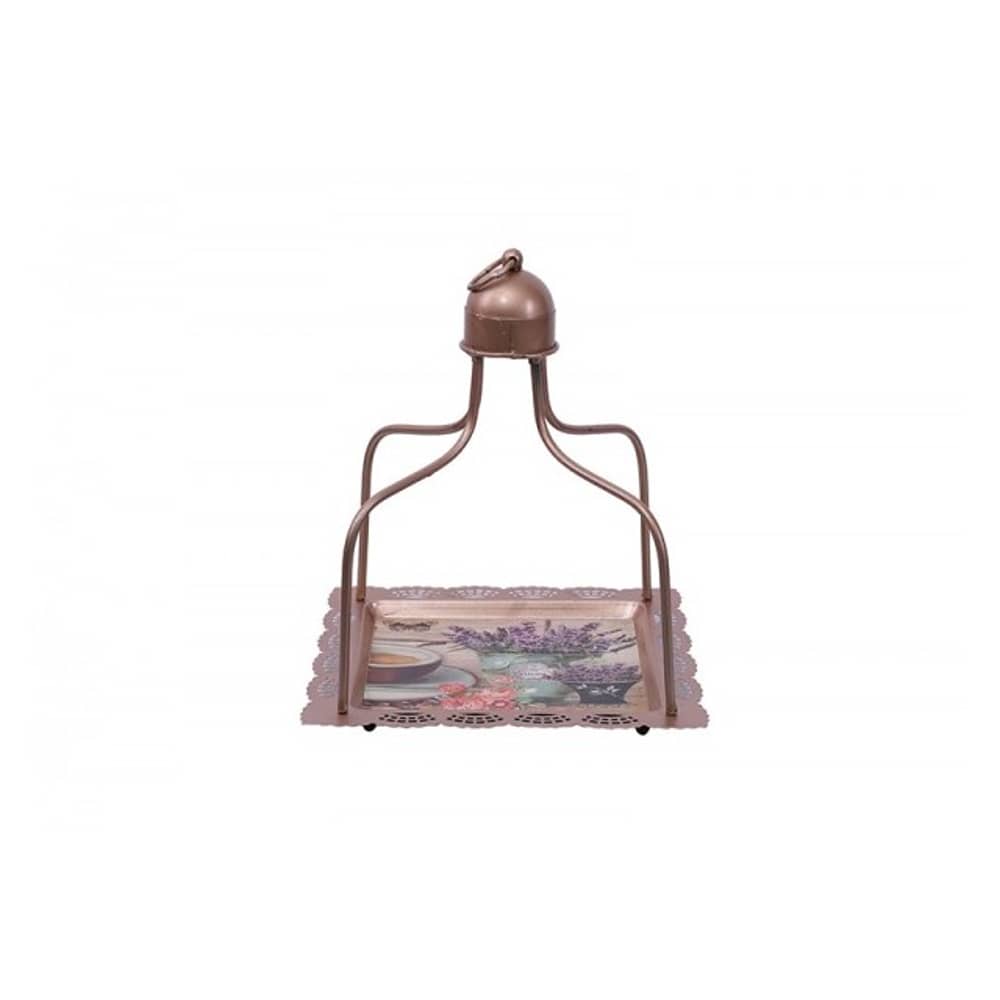 Shamira Tea & Gava Tray With Handle 29X29X35 cm Anti/Gold Shamira Tea & Gava Tray With Handle 29X29X35 cm Anti/Gold