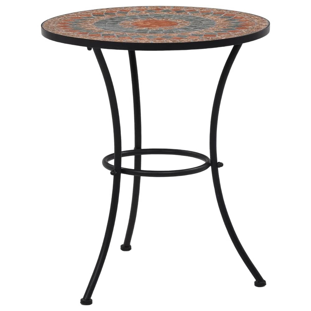 vidaXL Mosaic Bistro Table Orange/Grey 60cm Ceramic vidaXL Mosaic Bistro Table Orange/Grey 60cm Ceramic