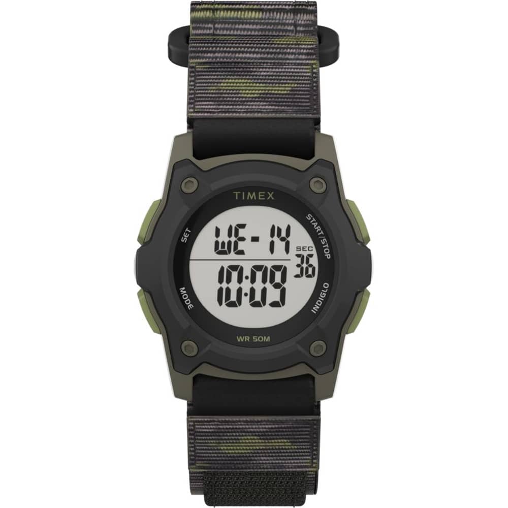 Timex TW7C77500 Time Machines Digital Green Fabric Watch Kids