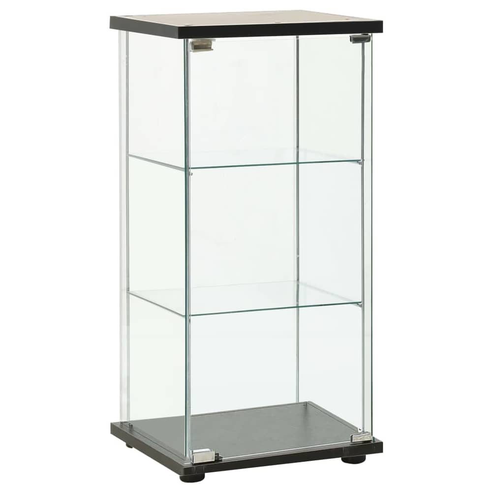 vidaXL Storage Cabinet Tempered Glass Black vidaXL Storage Cabinet Tempered Glass Black