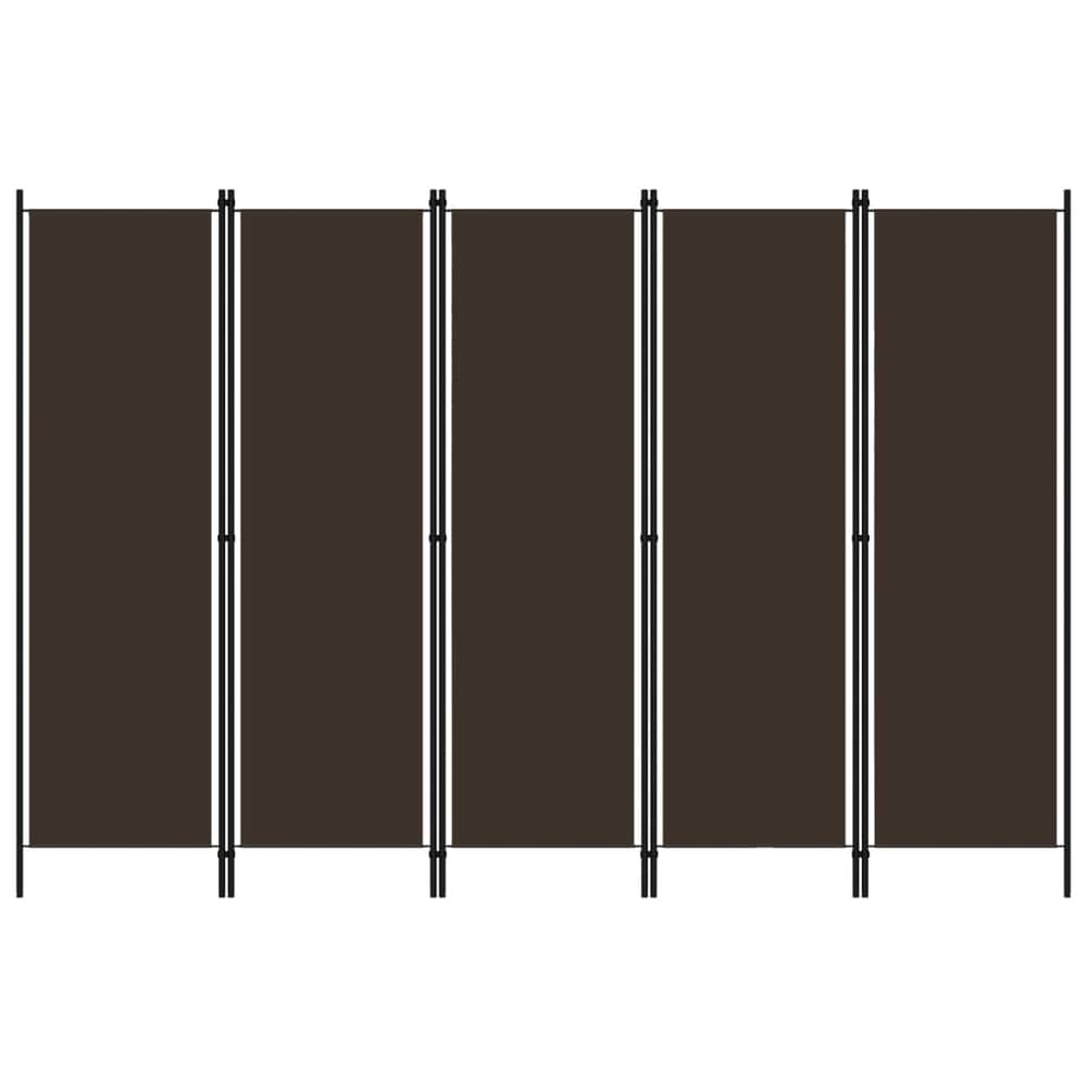 Vidaxl 5-panel Room Divider Brown 250x180 Cm Vidaxl 5-panel Room Divider Brown 250x180 Cm