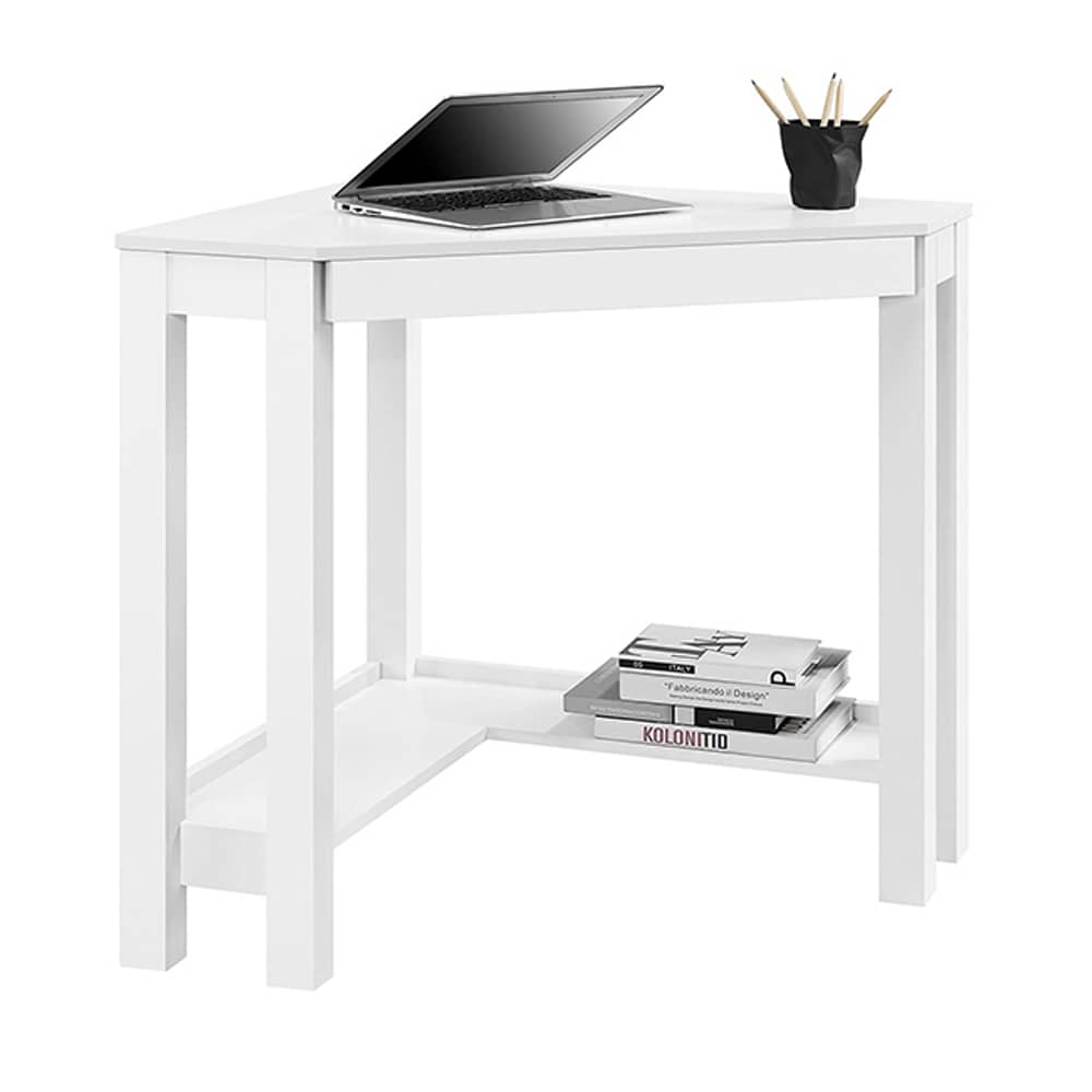 Asghar Furniture - Corner Study Desk - White Asghar Furniture - Corner Study Desk - White