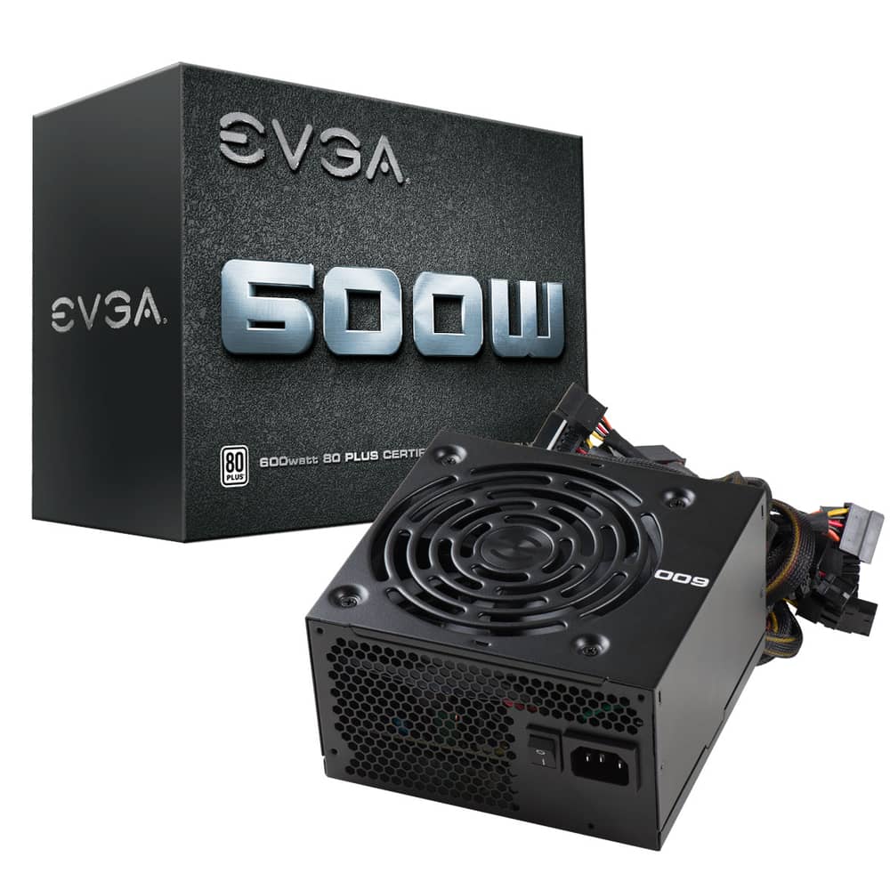 Evga 600 W1, 80+ White 600w, Power Supply - 100-w1-0600-kr