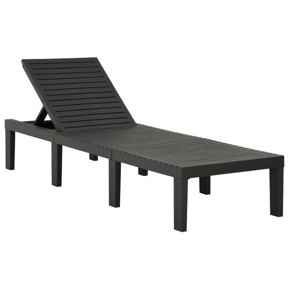 Vidaxl Sun Lounger Plastic Anthracite Vidaxl Sun Lounger Plastic Anthracite