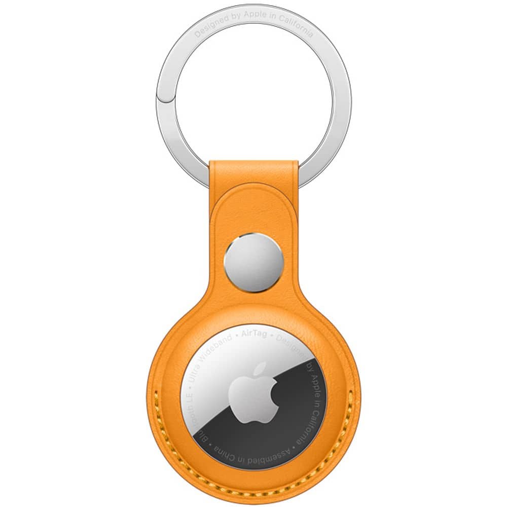 Apple AirTag Leather Key Ring California Poppy Apple AirTag Leather Key Ring California Poppy