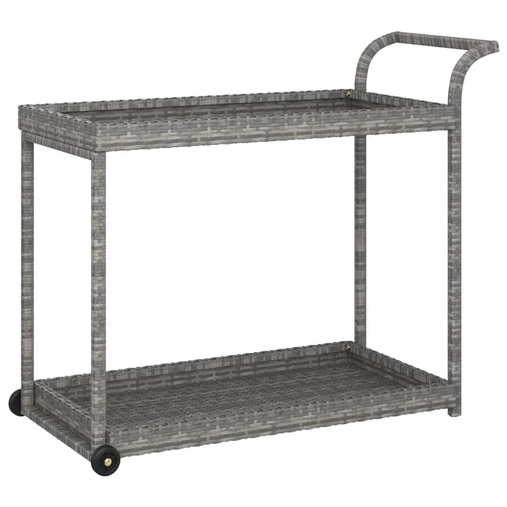 Vidaxl Bar Cart Grey 100x45x83 Cm Poly Rattan Vidaxl Bar Cart Grey 100x45x83 Cm Poly Rattan
