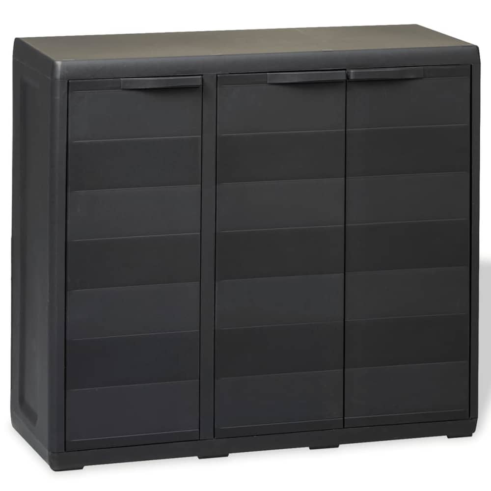 Vidaxl Garden Storage Cabinet With 2 Shelves Black Vidaxl Garden Storage Cabinet With 2 Shelves Black