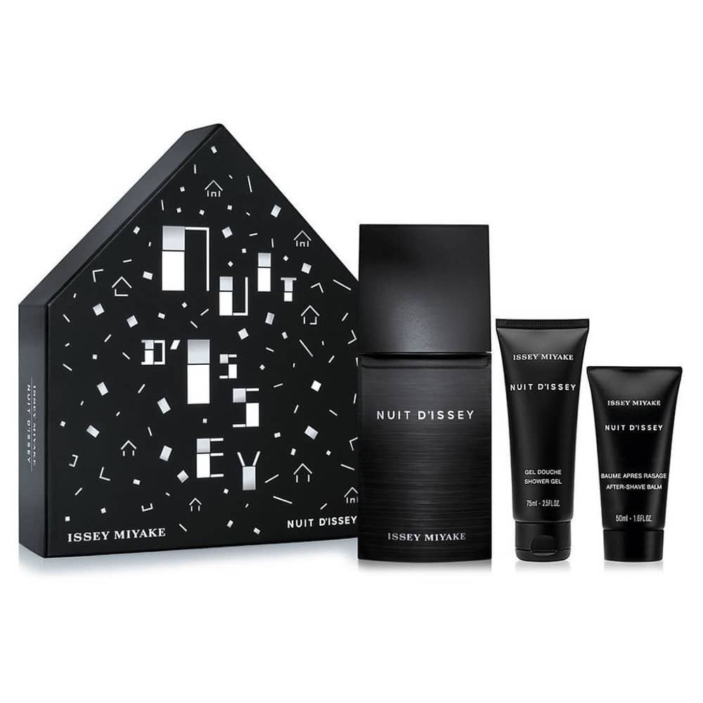 Issey Miyake Nuit D'Issey Gift Set For Men (Issey Miyake Nuit D'Issey 125ml EDT + 75ml Shower Gel + 50ml After Shave Balm)