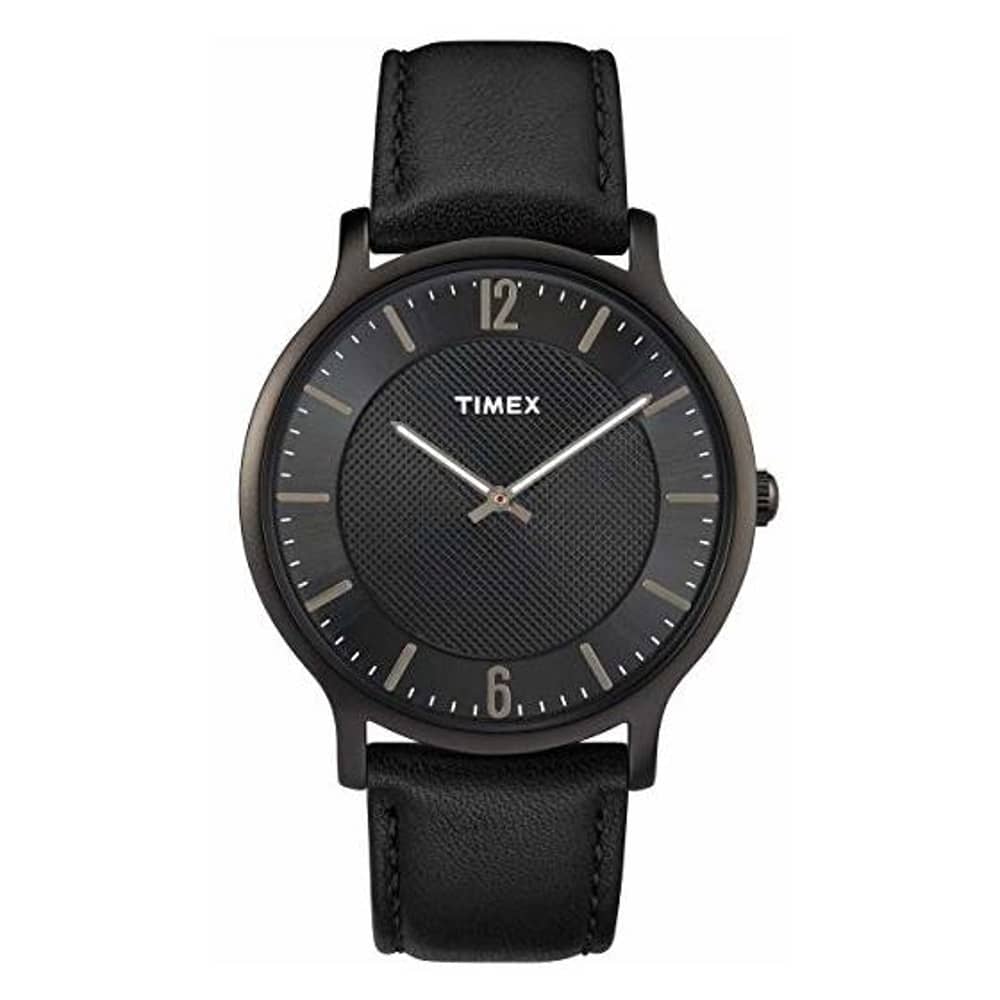 Timex Metropolitan Quartz Black Leather Watch For Men TW2R50100