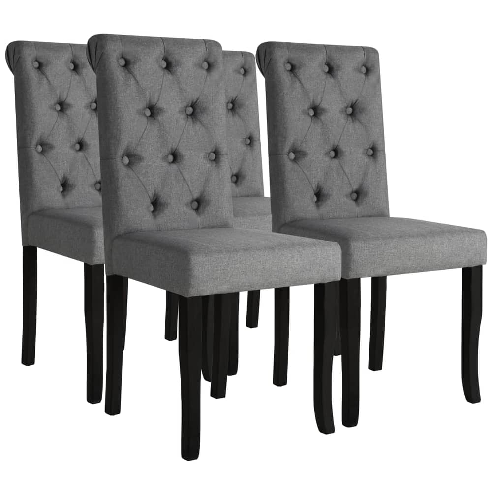 vidaXL Dining Chairs 4 pcs Solid Wood Dark Grey vidaXL Dining Chairs 4 pcs Solid Wood Dark Grey