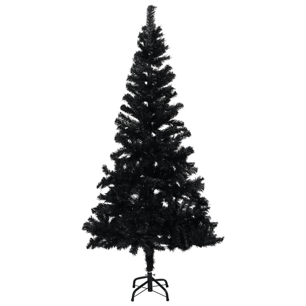 vidaXL Artificial Christmas Tree with Stand Black 180 cm PVC