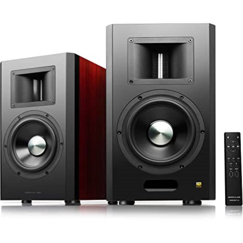 Edifier Air Pulse A300 Pro Cherry Wood Styling Dual Active Bookshelf Speaker