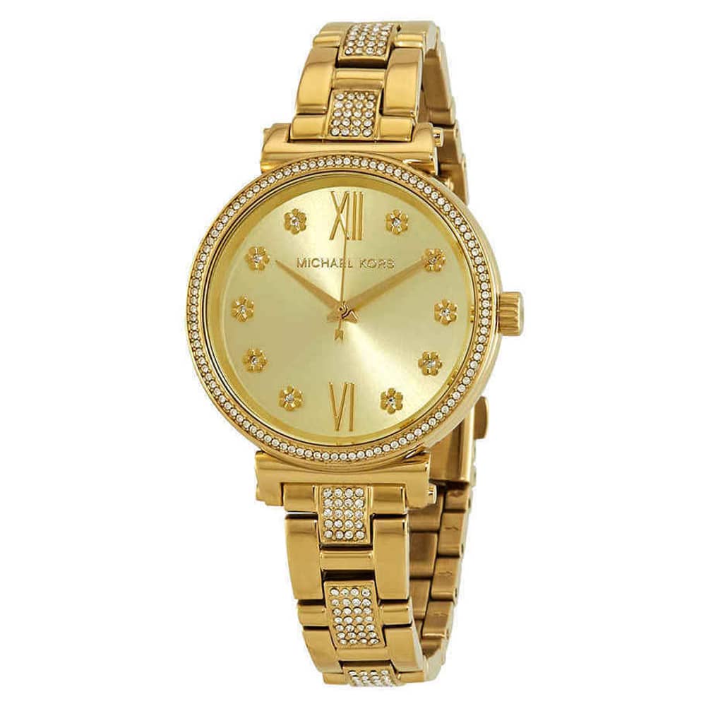 Michael Kors MK3881 Sofie Pave Crystal Gold Dial Ladies Watch