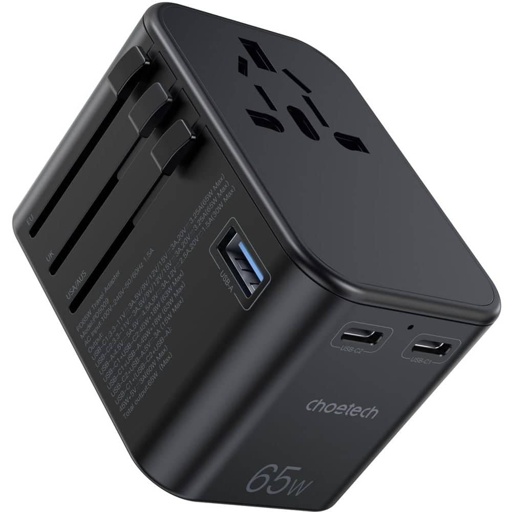 Choetech Travel Adapter Black