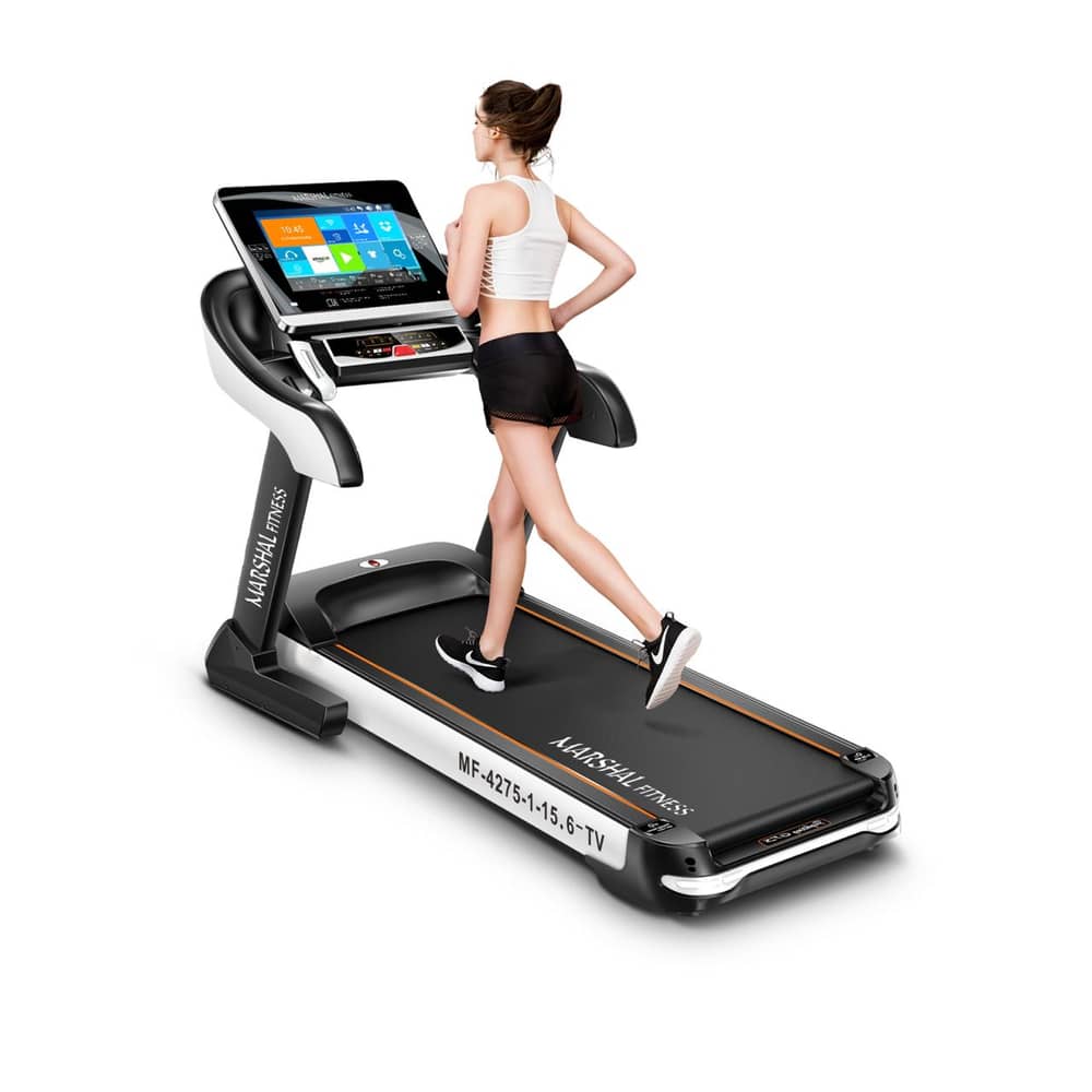 Marshal Fitness 6.0 Hp Dc Motorized Treadmill With 15.6 Tft Tv Android System - No Massager Marshal Fitness 6.0 Hp Dc Motorized Treadmill With 15.6 Tft Tv Android System - No Massager