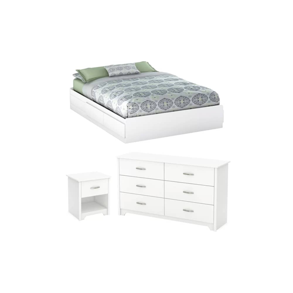 Queen Panel Configurable Bedroom Set Super King Bedroom Set with Mattress White Queen Panel Configurable Bedroom Set Super King Bedroom Set with Mattress White