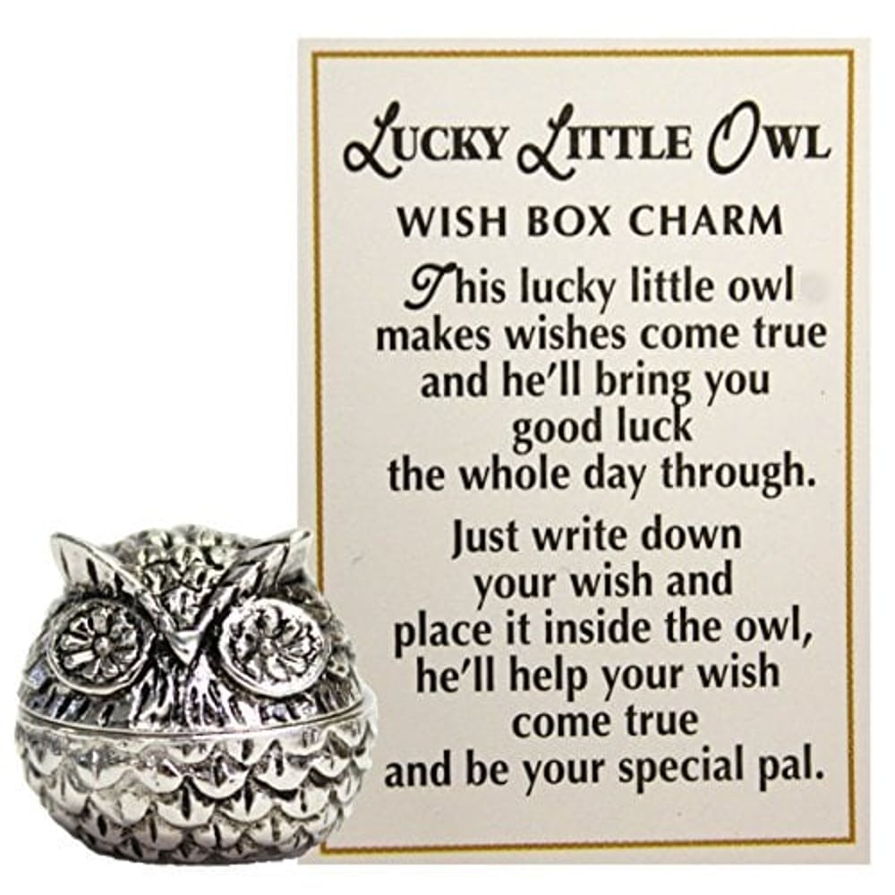 Ganz Lucky Little Owl Wish Box Charm With Story Card!