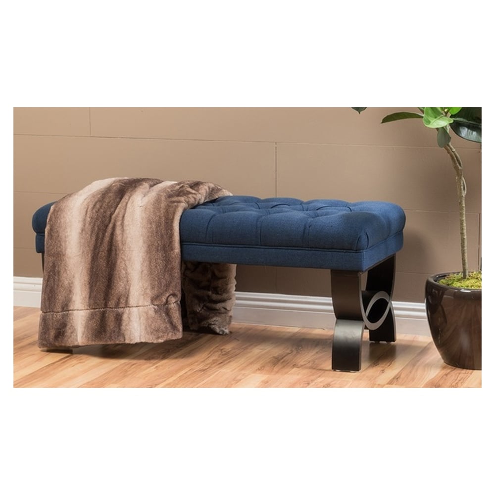 Colette Tufted Ottoman Blue