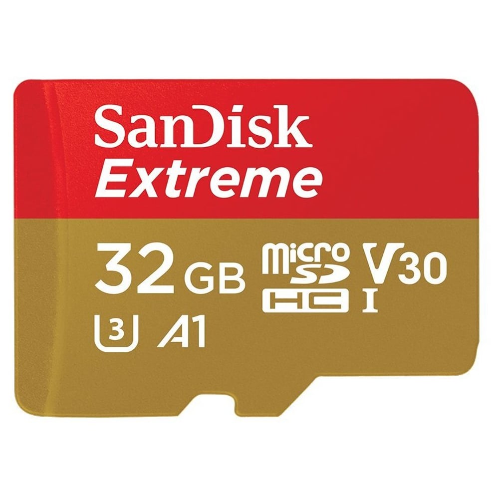 بطاقة سانديسك إكستريم MicroSDHC 32 جيجابايت مع منفذ SD 