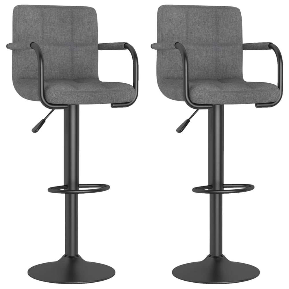 Vidaxl Bar Stools 2 Pcs Light Grey Fabric