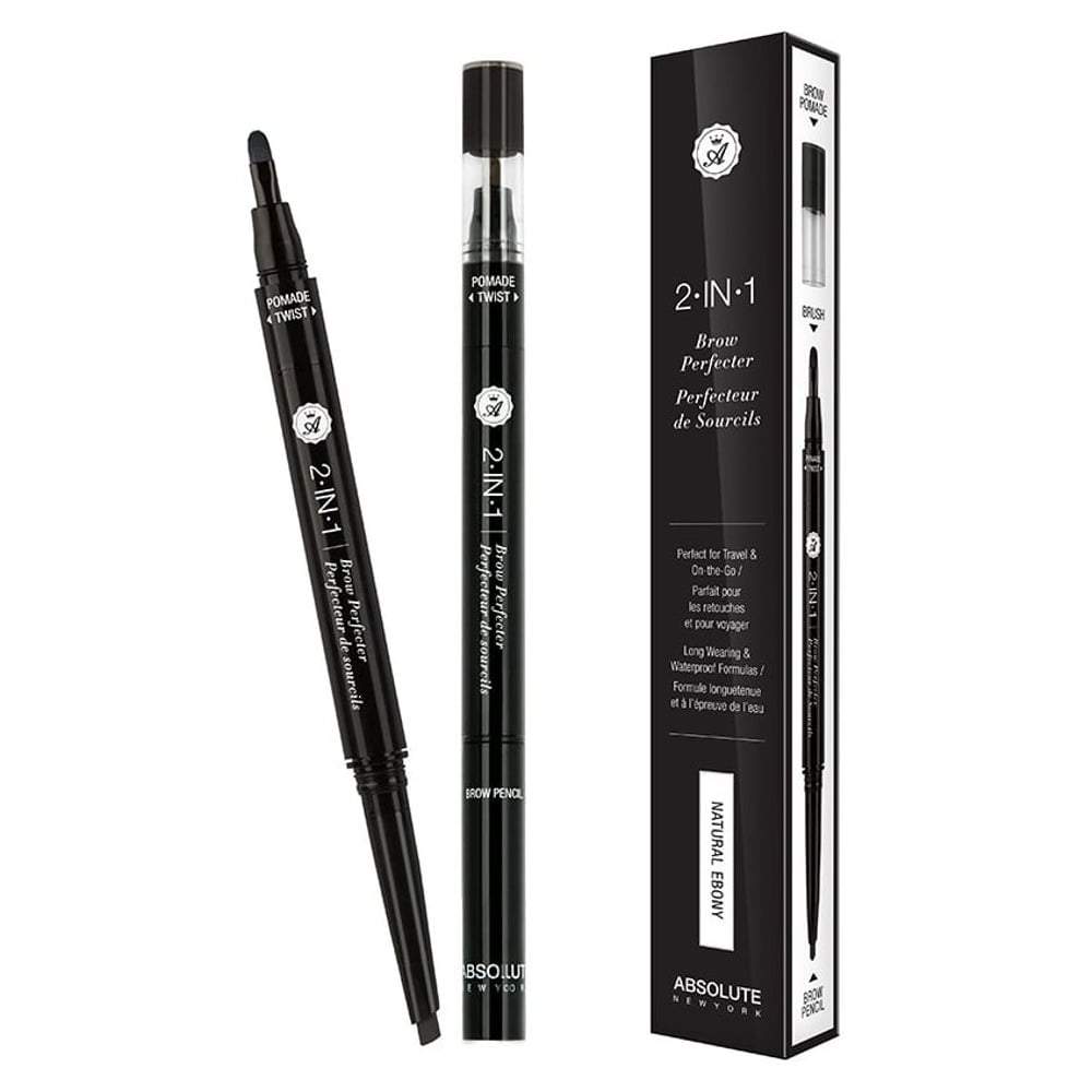 Absolute New York 2 In 1 Brow Perfecter Eye Pencil Natural Ebony ABS0AEBD01 Absolute New York 2 In 1 Brow Perfecter Eye Pencil Natural Ebony ABS0AEBD01